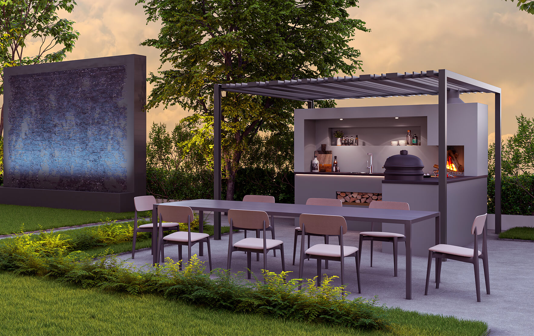 BARBECUE STATION WITH WITH OUTDOOR DINING